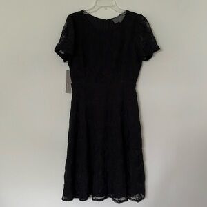 NWT. Anthropologie black lace lined dress.  Size SP
